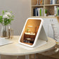 Makeup mirror with led light, portable desktop, student dormitory home mirror, pu leather mirror