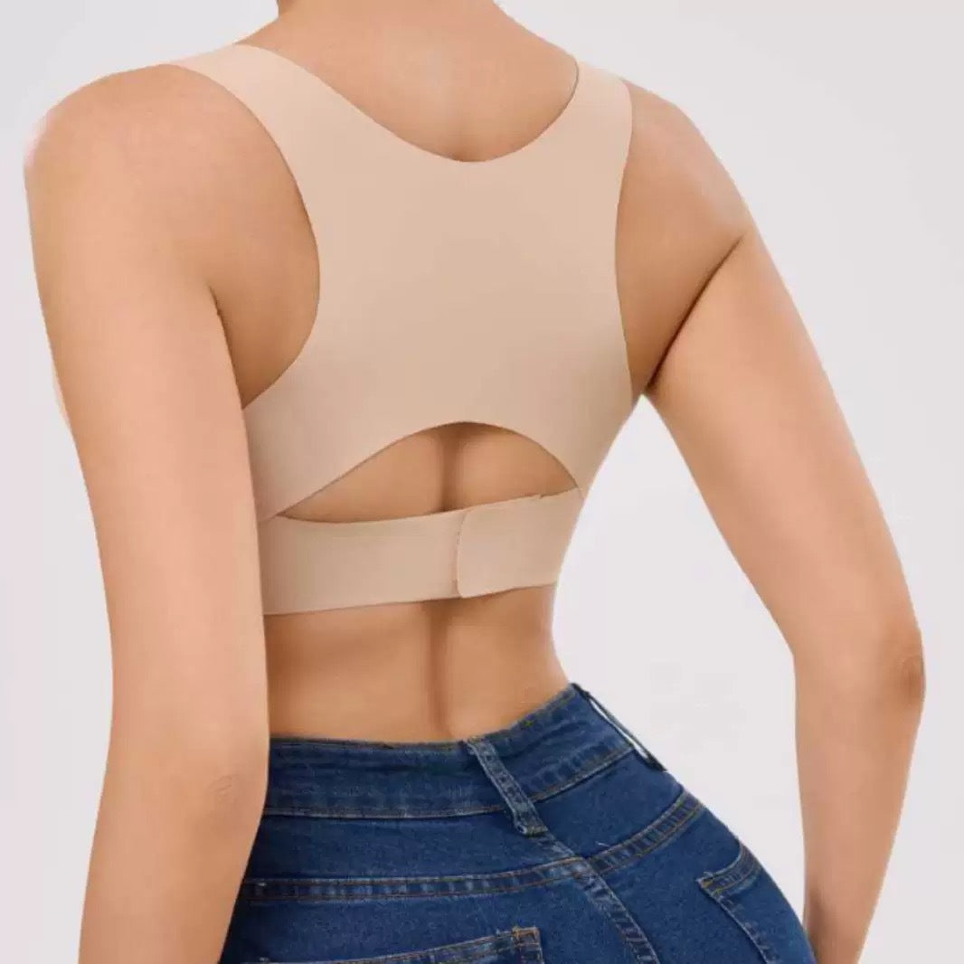 "Posture correction, back-straightening and back-beautifying underwear for women, front-buttoned one-piece gathering without loops, shaping text.